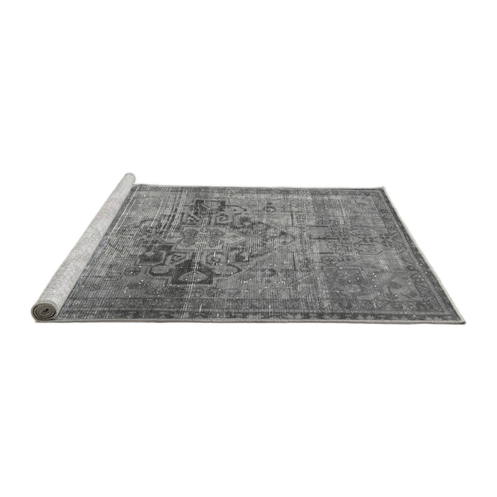 Sideview of Machine Washable Oriental Gray Traditional Rug, wshabs2045gry