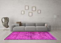 Machine Washable Oriental Pink Traditional Rug, wshabs2045pnk