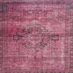 Square Machine Washable Abstract Blush Red Pink Rug, wshabs2045