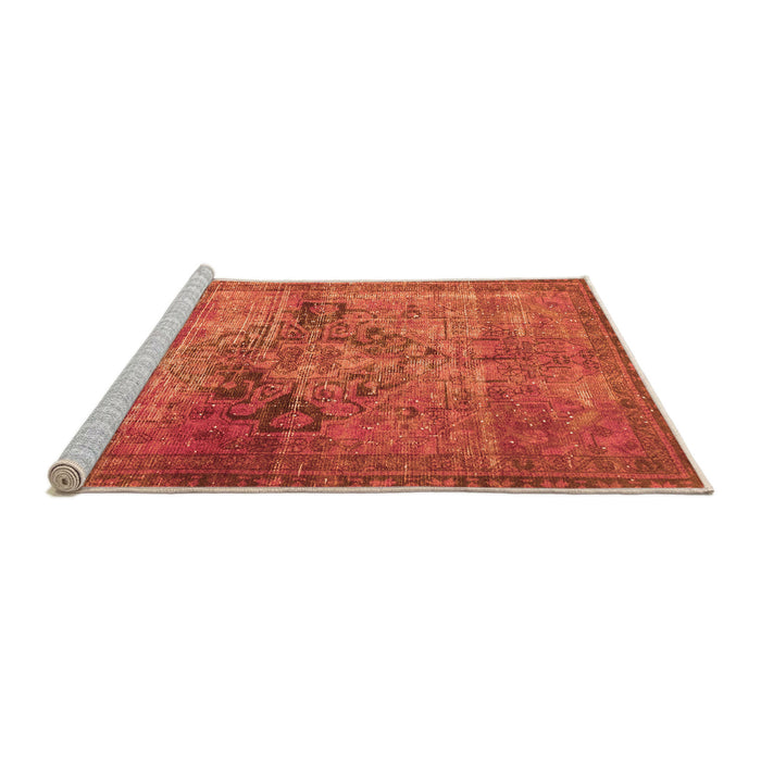 Sideview of Machine Washable Oriental Orange Traditional Area Rugs, wshabs2045org