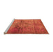 Sideview of Machine Washable Oriental Orange Traditional Area Rugs, wshabs2045org