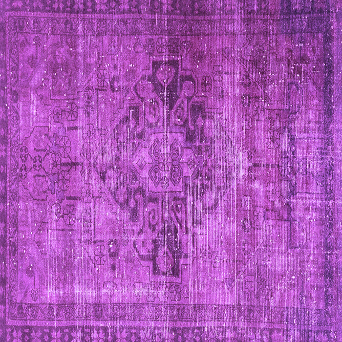 Square Machine Washable Oriental Purple Traditional Area Rugs, wshabs2045pur