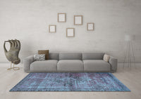 Machine Washable Oriental Light Blue Traditional Rug, wshabs2045lblu