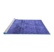 Sideview of Machine Washable Oriental Blue Traditional Rug, wshabs2045blu