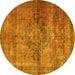 Round Oriental Yellow Traditional Rug, abs2045yw