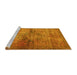 Sideview of Machine Washable Oriental Yellow Traditional Rug, wshabs2045yw