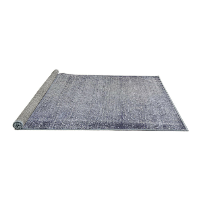 Sideview of Machine Washable Abstract Slate Blue Grey Blue Rug, wshabs2046