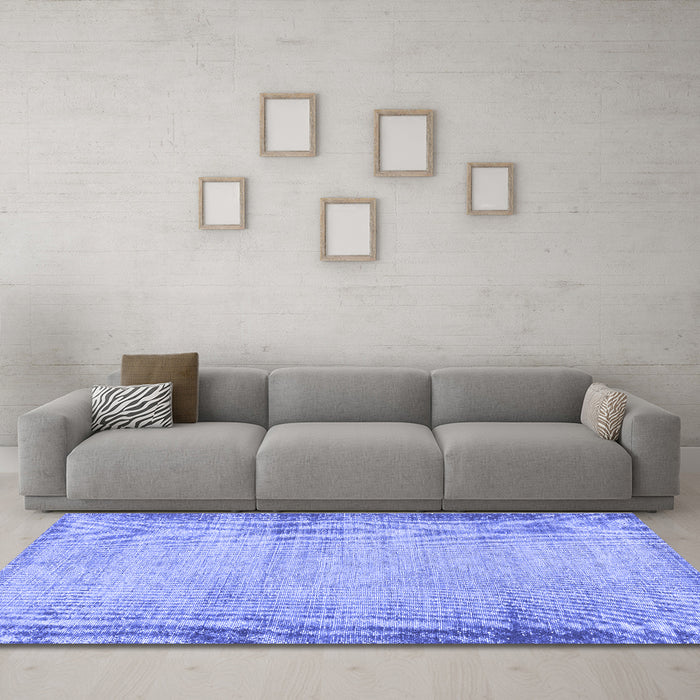 Machine Washable Abstract Blue Modern Rug in a Living Room, wshabs2046blu