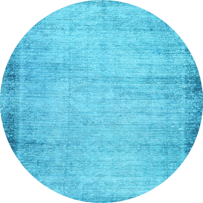 Round Abstract Light Blue Modern Rug, abs2046lblu