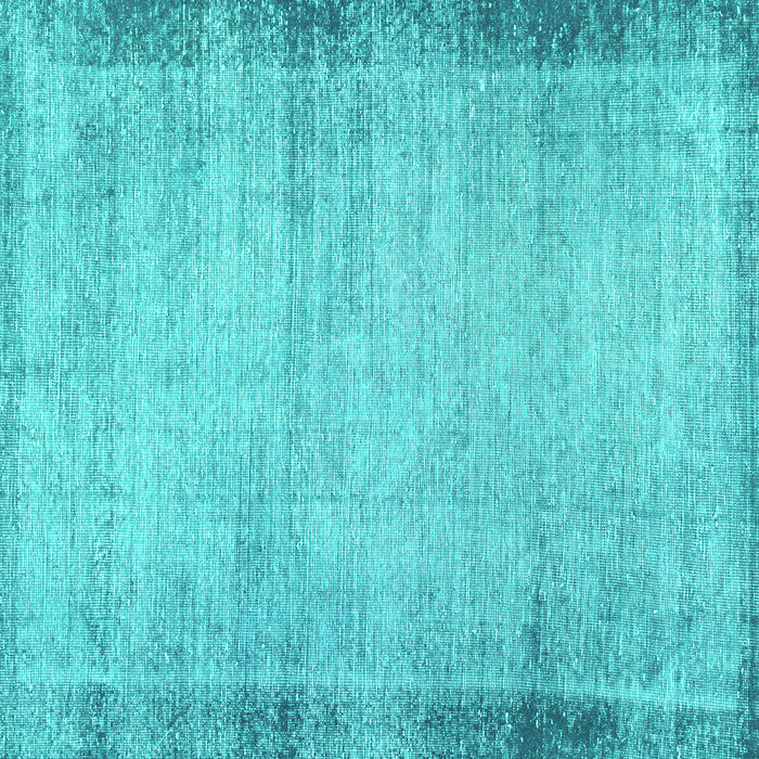 Square Machine Washable Abstract Turquoise Modern Area Rugs, wshabs2046turq