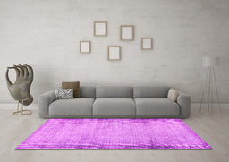 Machine Washable Abstract Pink Modern Rug in a Living Room, wshabs2046pnk