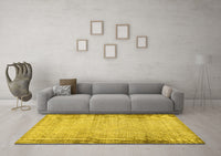 Machine Washable Abstract Yellow Modern Rug, wshabs2046yw