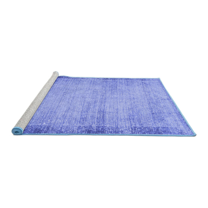 Sideview of Machine Washable Abstract Blue Modern Rug, wshabs2046blu