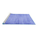 Sideview of Machine Washable Abstract Blue Modern Rug, wshabs2046blu