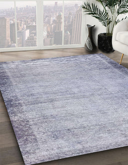 Machine Washable Abstract Slate Blue Grey Blue Rug in a Family Room, wshabs2046