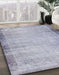 Machine Washable Abstract Slate Blue Grey Blue Rug in a Family Room, wshabs2046