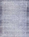 Machine Washable Abstract Slate Blue Grey Blue Rug, wshabs2046