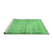 Sideview of Machine Washable Abstract Emerald Green Modern Area Rugs, wshabs2046emgrn