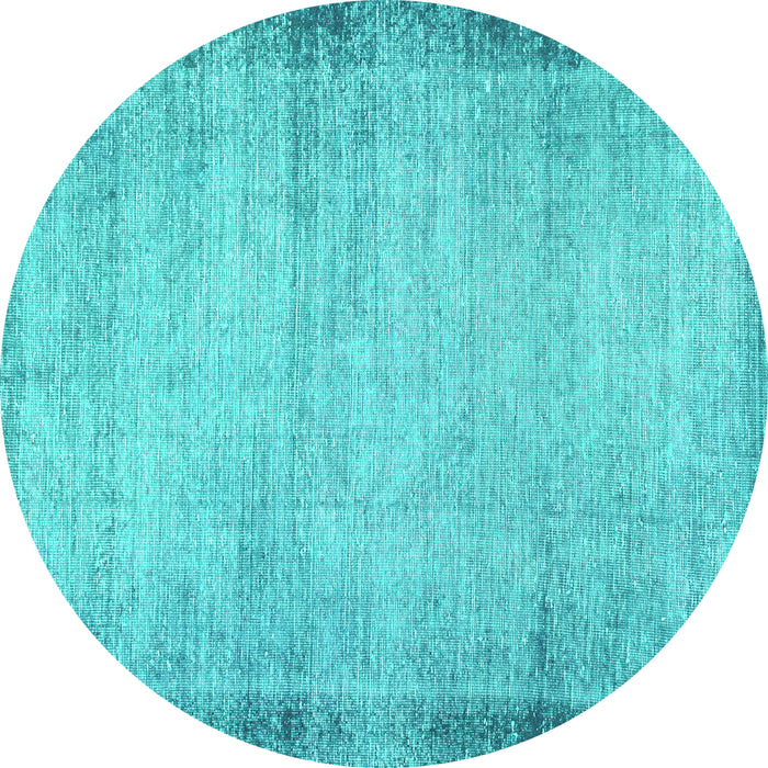 Round Abstract Turquoise Modern Rug, abs2046turq