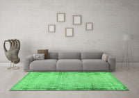 Machine Washable Abstract Green Modern Rug, wshabs2046grn