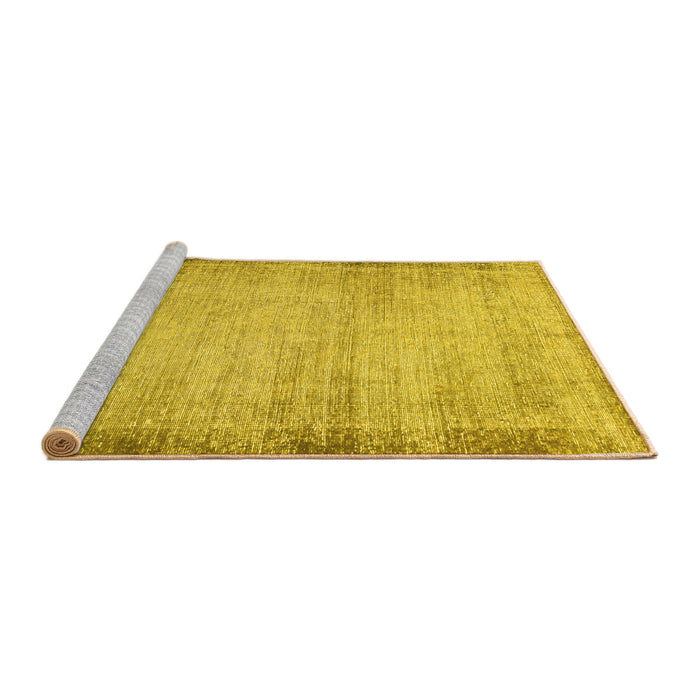 Sideview of Machine Washable Abstract Yellow Modern Rug, wshabs2046yw