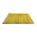 Sideview of Machine Washable Abstract Yellow Modern Rug, wshabs2046yw