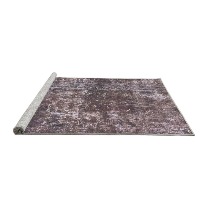 Sideview of Machine Washable Abstract Purple Rug, wshabs2047
