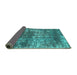 Sideview of Abstract Turquoise Modern Rug, abs2047turq