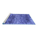 Sideview of Machine Washable Abstract Blue Modern Rug, wshabs2047blu