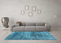 Machine Washable Abstract Light Blue Modern Rug, wshabs2047lblu