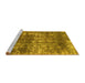 Sideview of Machine Washable Abstract Yellow Modern Rug, wshabs2047yw