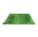 Sideview of Machine Washable Abstract Green Modern Area Rugs, wshabs2047grn