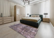 Abstract Purple Modern Rug in a Bedroom, abs2047