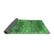 Sideview of Abstract Emerald Green Modern Rug, abs2047emgrn