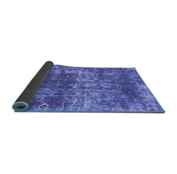 Sideview of Abstract Blue Modern Rug, abs2047blu