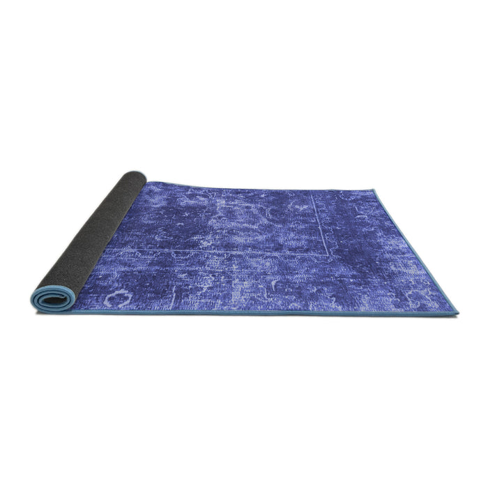 Sideview of Abstract Blue Modern Rug, abs2047blu