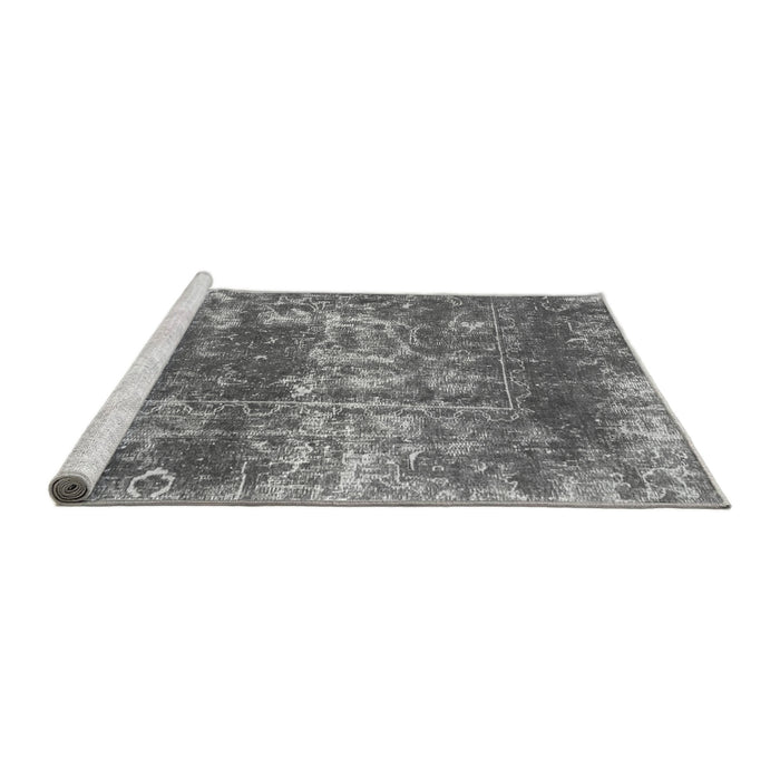 Sideview of Machine Washable Abstract Gray Modern Rug, wshabs2047gry