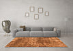 Machine Washable Abstract Orange Modern Area Rugs in a Living Room, wshabs2047org