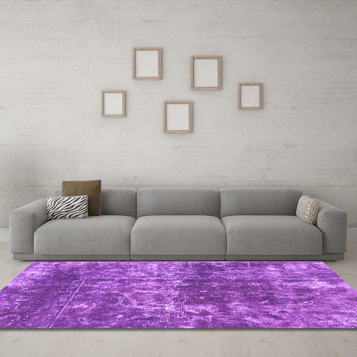 Machine Washable Abstract Purple Modern Area Rugs in a Living Room, wshabs2047pur
