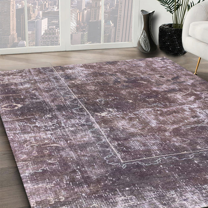 Machine Washable Abstract Purple Rug in a Family Room, wshabs2047