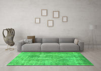 Machine Washable Abstract Green Modern Rug, wshabs2048grn