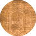 Round Abstract Orange Modern Rug, abs2048org