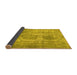 Sideview of Abstract Yellow Modern Rug, abs2048yw