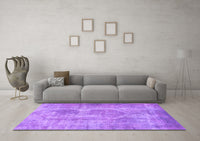 Machine Washable Abstract Purple Modern Rug, wshabs2048pur