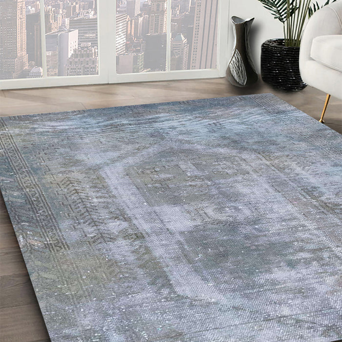 Abstract Light Slate Gray Modern Rug in Family Room, abs2048