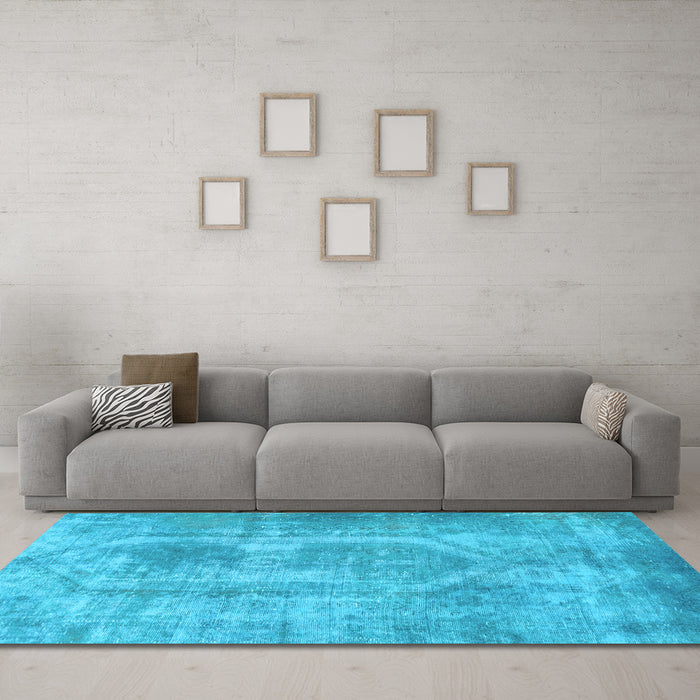 Machine Washable Abstract Light Blue Modern Rug in a Living Room, wshabs2048lblu