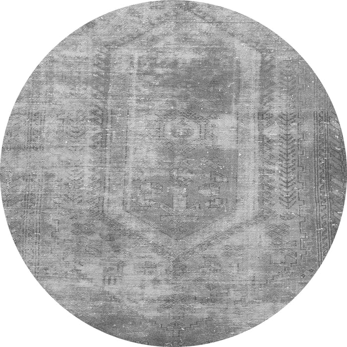 Round Machine Washable Abstract Gray Modern Rug, wshabs2048gry