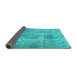 Sideview of Abstract Turquoise Modern Rug, abs2048turq