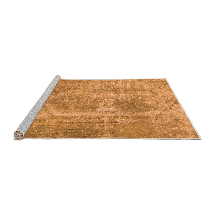 Sideview of Machine Washable Abstract Orange Modern Area Rugs, wshabs2048org