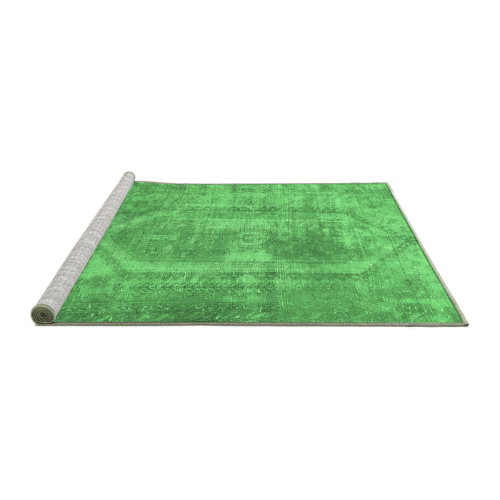 Sideview of Machine Washable Abstract Emerald Green Modern Area Rugs, wshabs2048emgrn